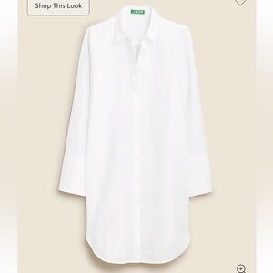 NWT! J.Crew Relaxed-fit beach shirt in white linen-cotton blend. Women’s medium